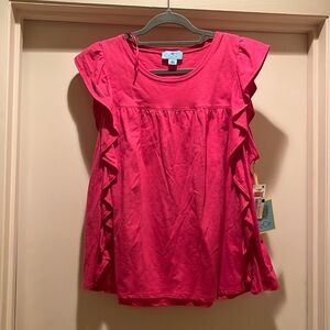Cece NWT ruffle tank pink XL